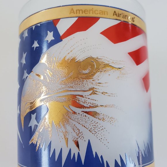 American Airlines Frosted Cocktail Glass Logo - Picture 14 of 15